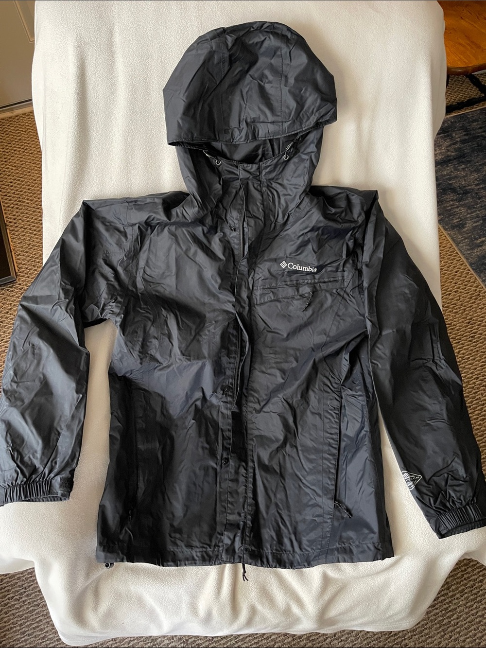 Columbia Black Waterproof Hooded Jacket Small